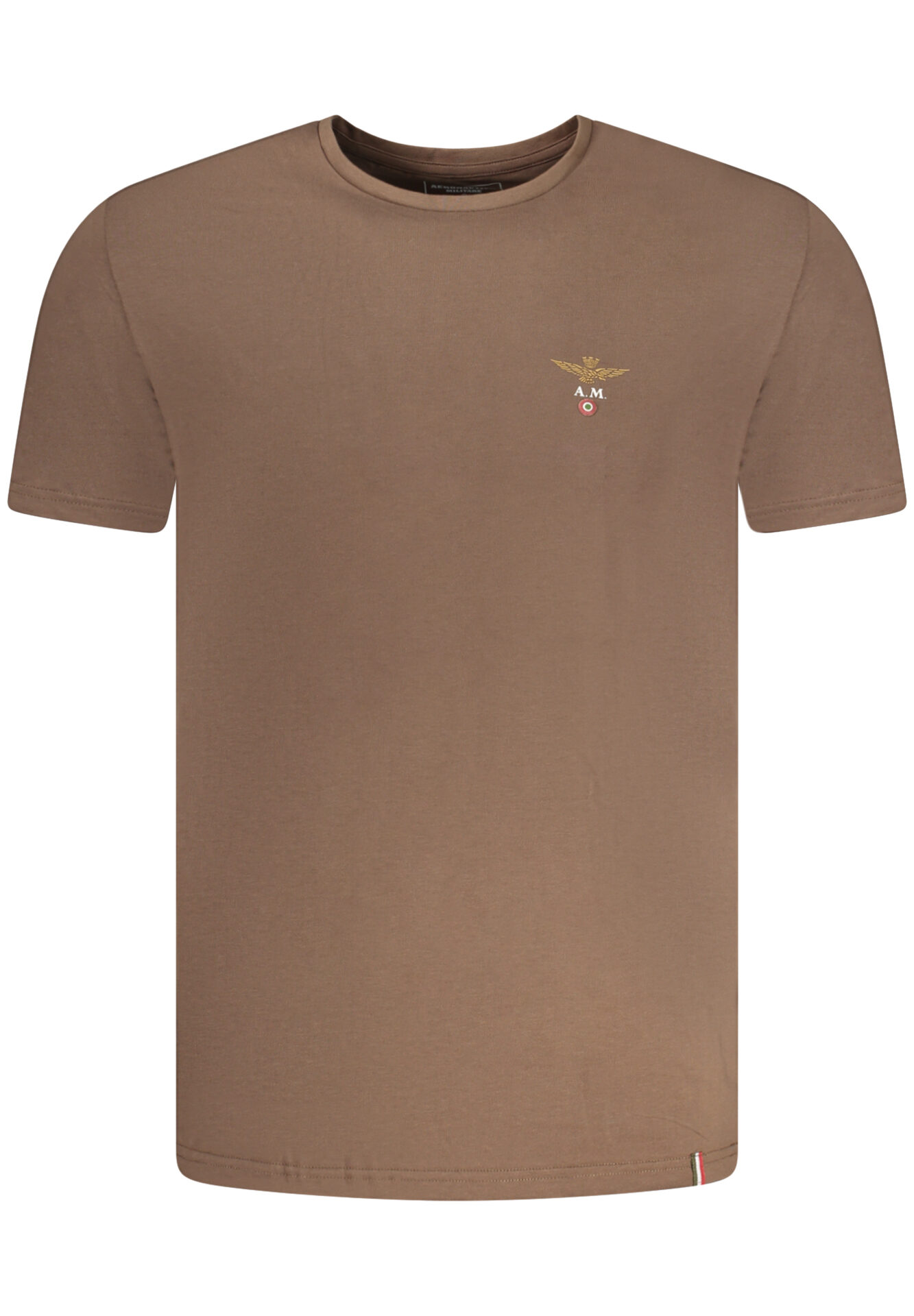 AERONAUTICA MILITARE MEN'S BROWN OUTERWEAR T-SHIRT