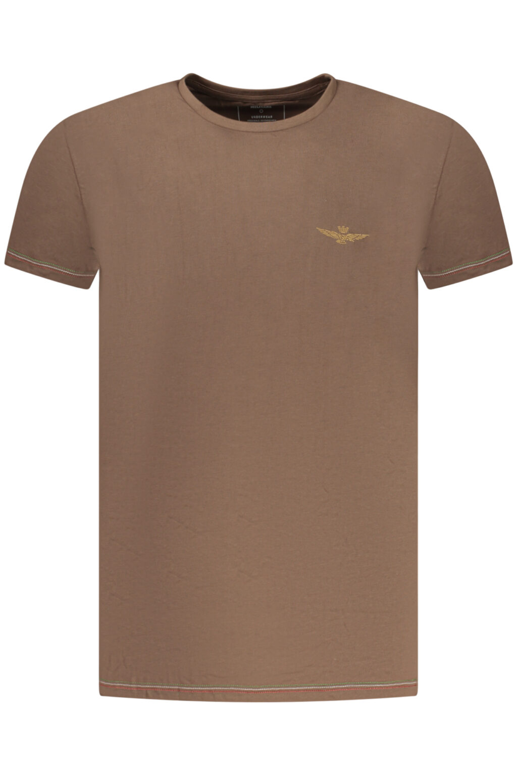 aeronauticamilitaret-shirtesternabileuomomarrone_1 AERONAUTICA MILITARE vyriški rudi marškinėliai
