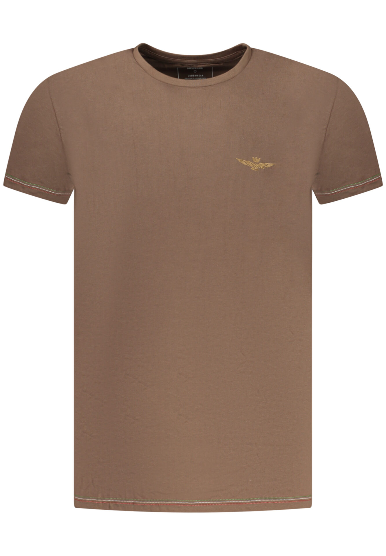AERONAUTICA MILITARE MEN'S BROWN OUTERWEAR T-SHIRT
