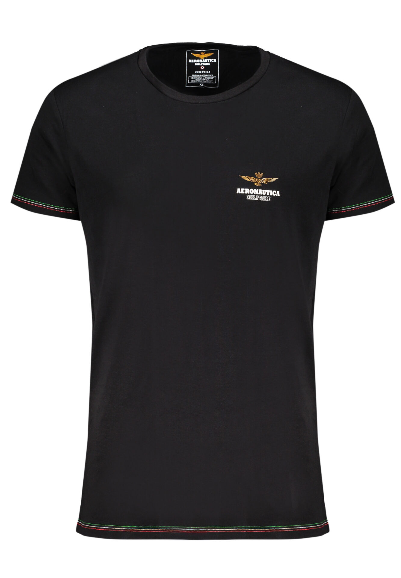 AERONAUTICA MILITARE BLACK MEN'S OUTDOOR T-SHIRT