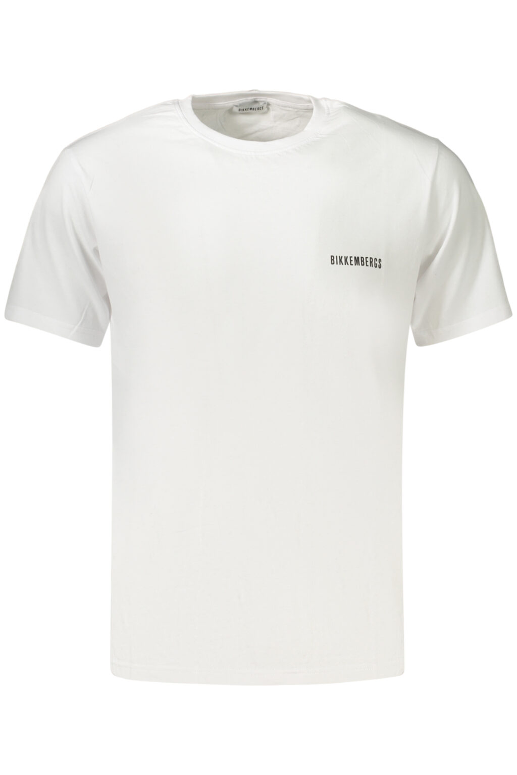 bikkembergst-shirtmanichecorteuomobianco_1 BIKKEMBERGS balti vyriški marškinėliai trumpomis rankovėmis