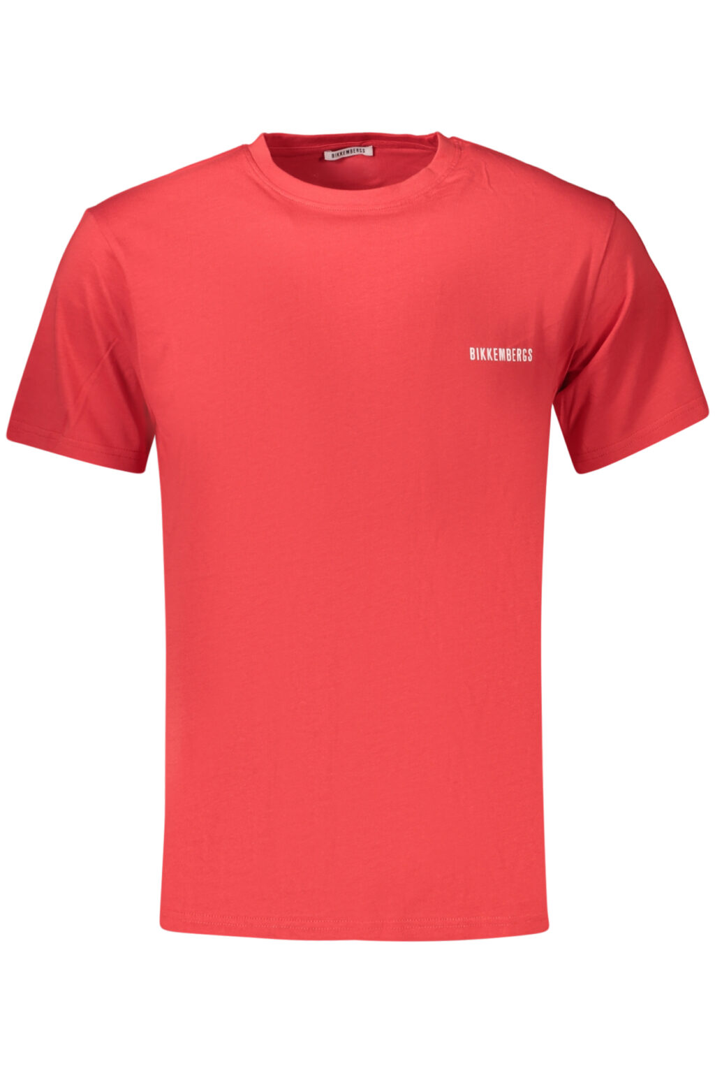 bikkembergst-shirtmanichecorteuomorosso_1 BIKKEMBERGS raudoni vyriški marškinėliai trumpomis rankovėmis