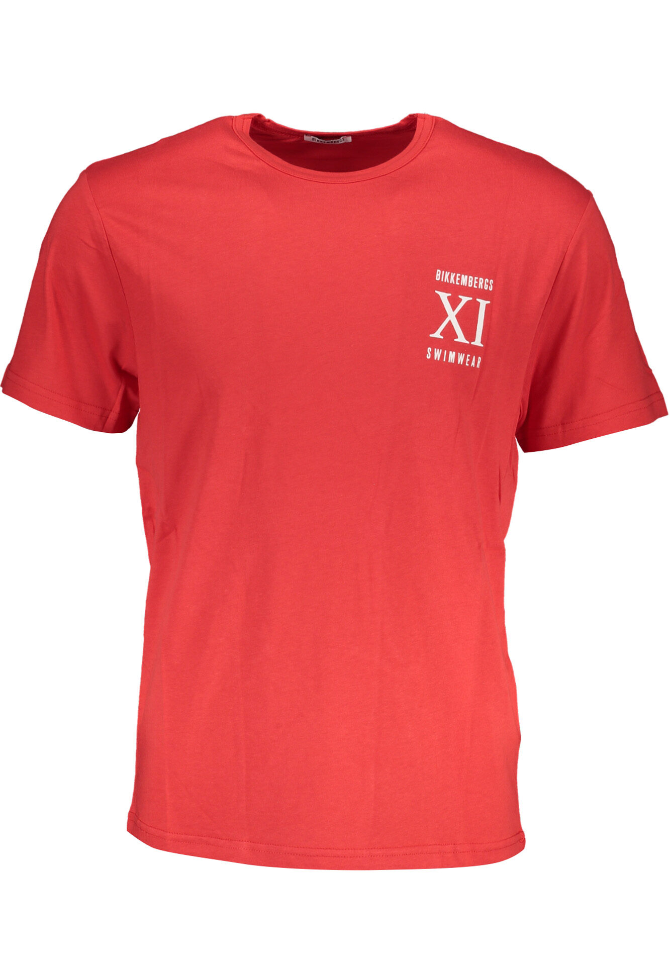 BIKKEMBERGS MEN'S RED SHORT SLEEVE T-SHIRT