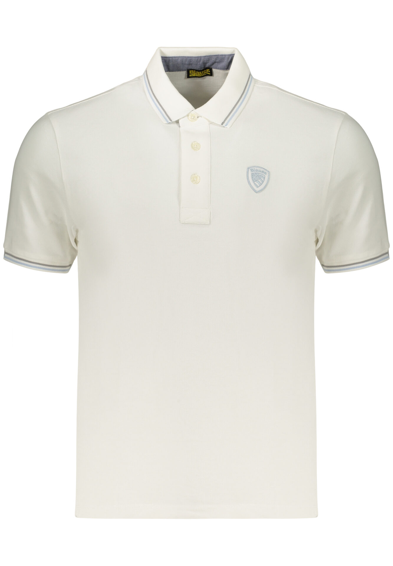 BLAUER APPAREL MEN'S SHORT-SLEEVE POLO SHIRT WHITE