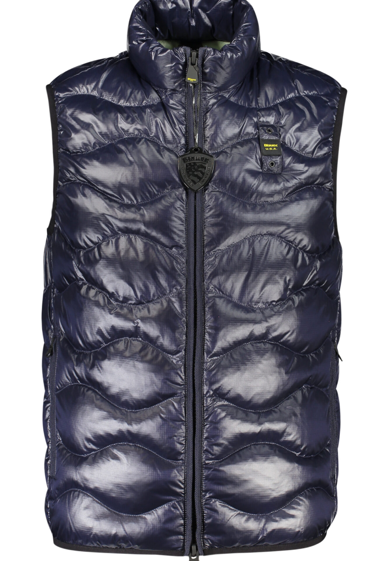 BLAUER APPAREL MEN'S BLUE SLEEVELESS JACKET