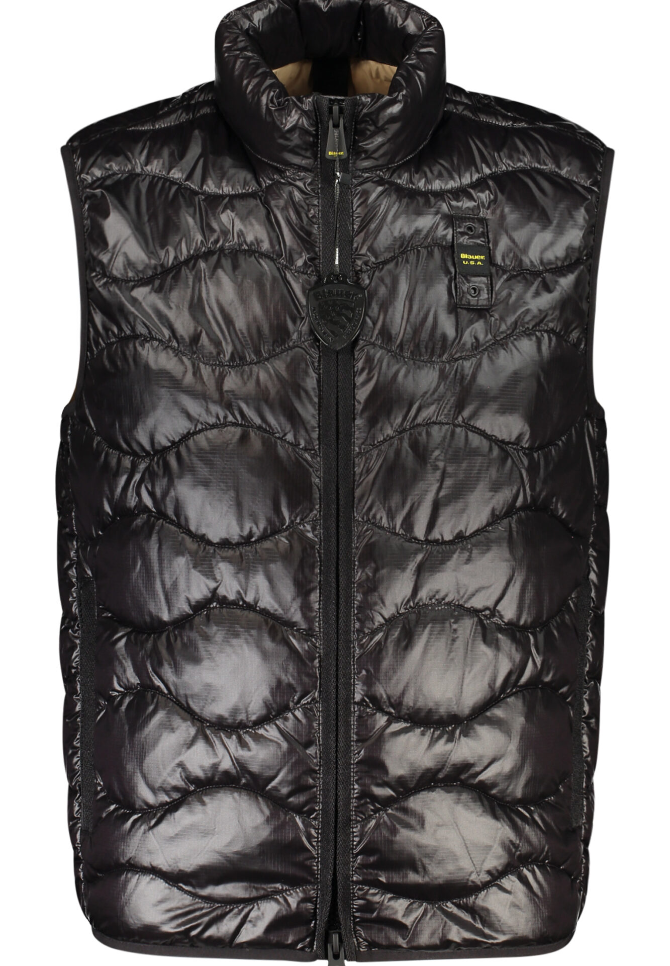 BLAUER APPAREL MEN'S BLACK SLEEVELESS JACKET