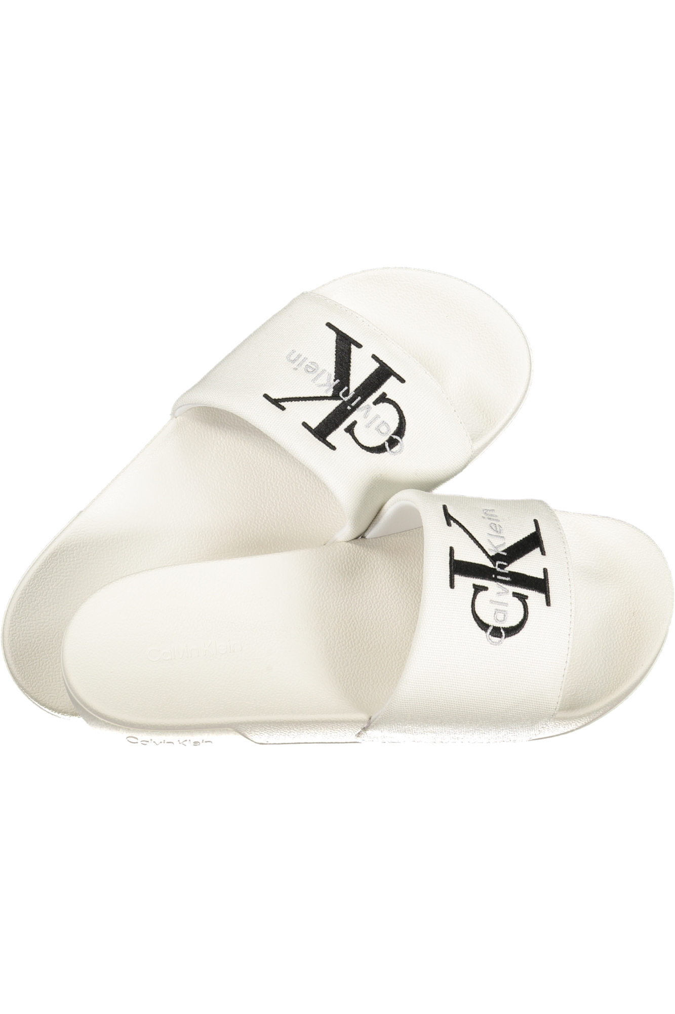 CALVIN KLEIN MEN'S WHITE SLIPPER FOOTWEAR CALVIN KLEIN MEN'S WHITE SLIPPER FOOTWEAR