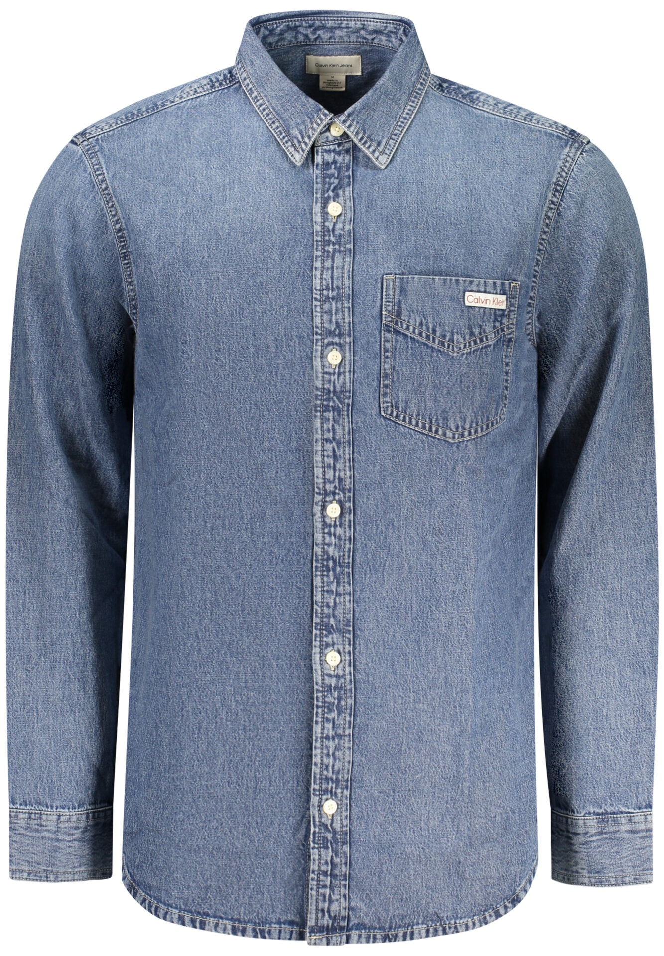 CALVIN KLEIN MEN'S LONG-SLEEVED SHIRT, BLUE