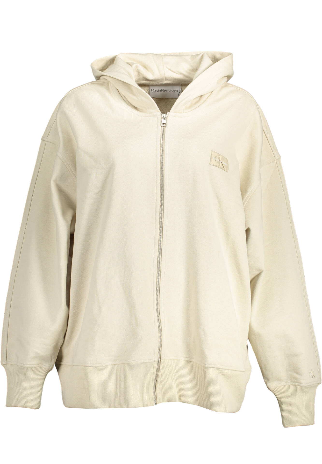 CALVIN KLEIN SWEATSHIRT WITH ZIP WOMAN BEIGE