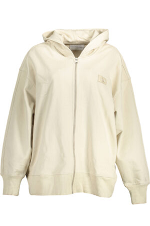 CALVIN KLEIN SWEATSHIRT WITH ZIP WOMAN BEIGE