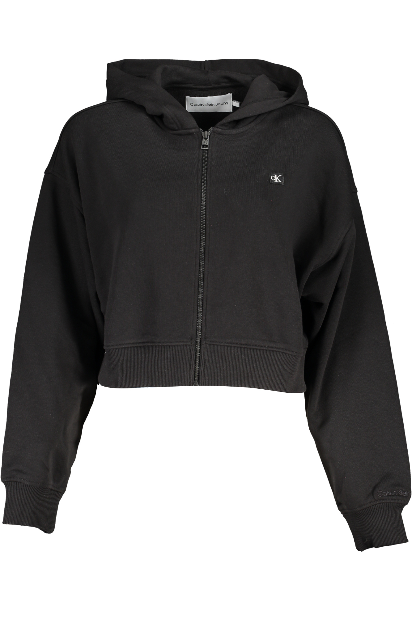 CALVIN KLEIN WOMEN'S BLACK ZIP SWEATSHIRT CALVIN KLEIN WOMEN'S BLACK ZIP SWEATSHIRT