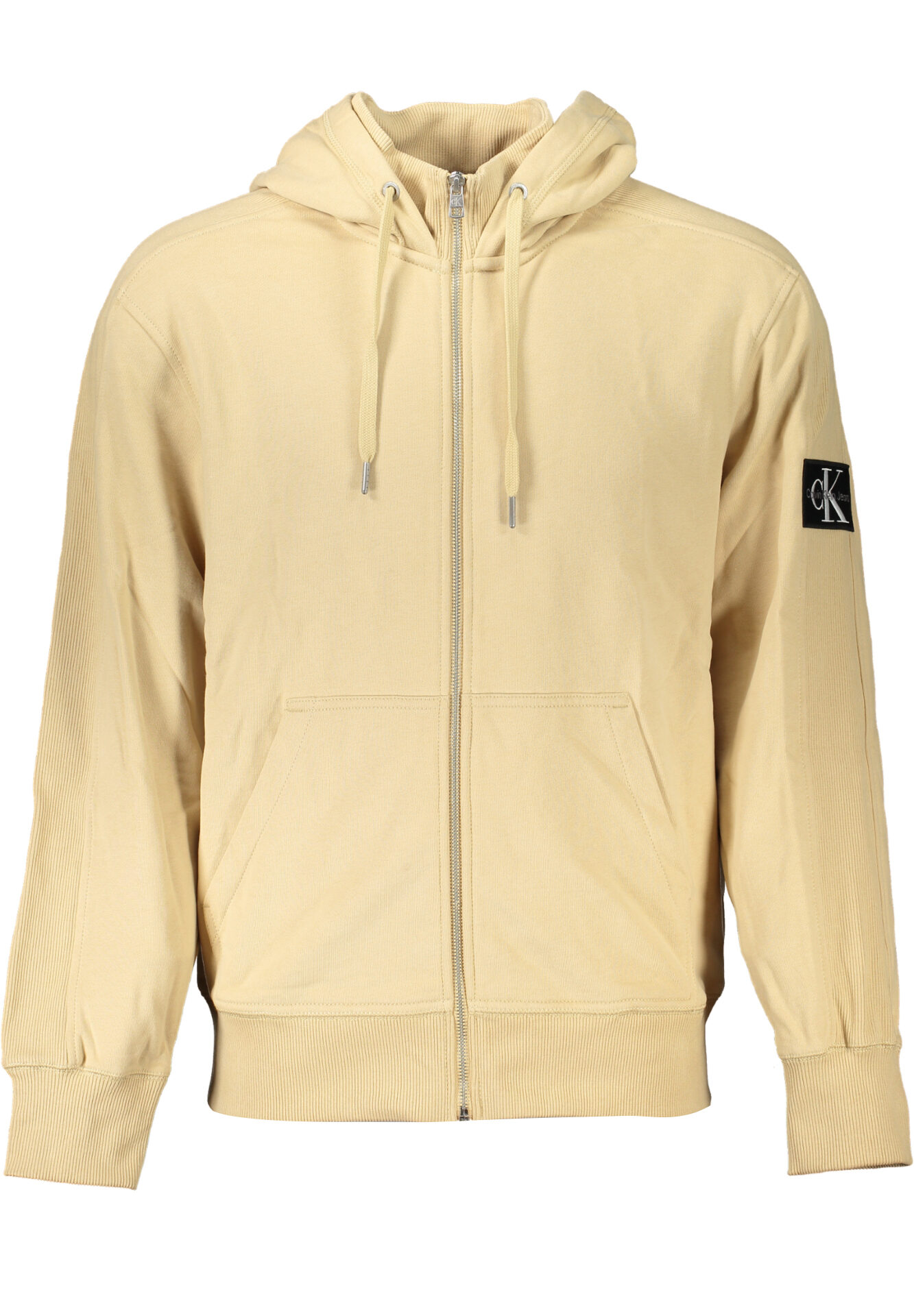CALVIN KLEIN MEN'S BEIGE ZIP SWEATSHIRT
