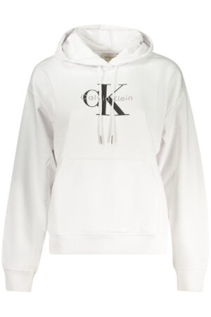 CALVIN KLEIN moteriškas baltas džemperis su užtrauktuku