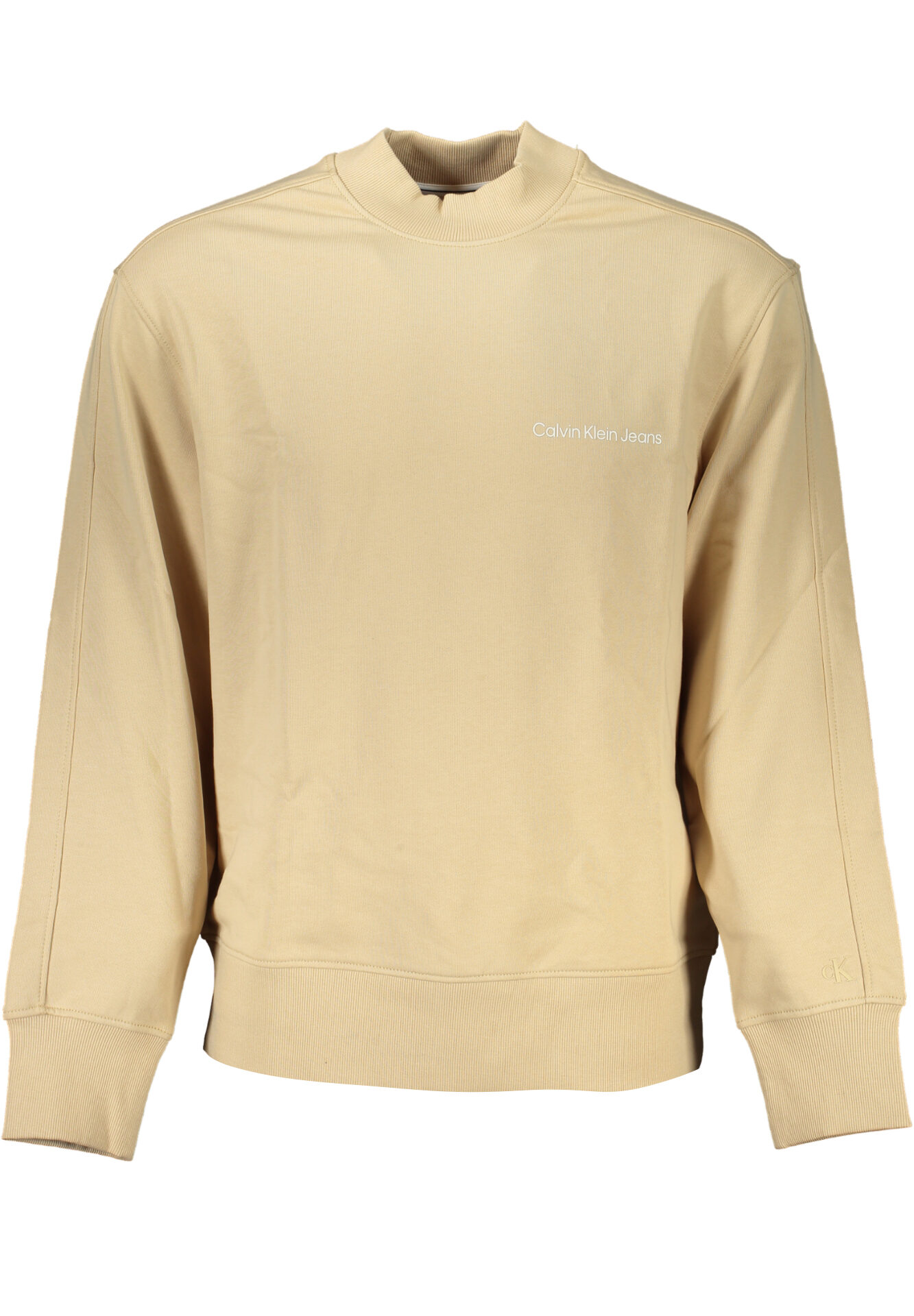 CALVIN KLEIN MEN'S BEIGE ZIPLESS SWEATSHIRT