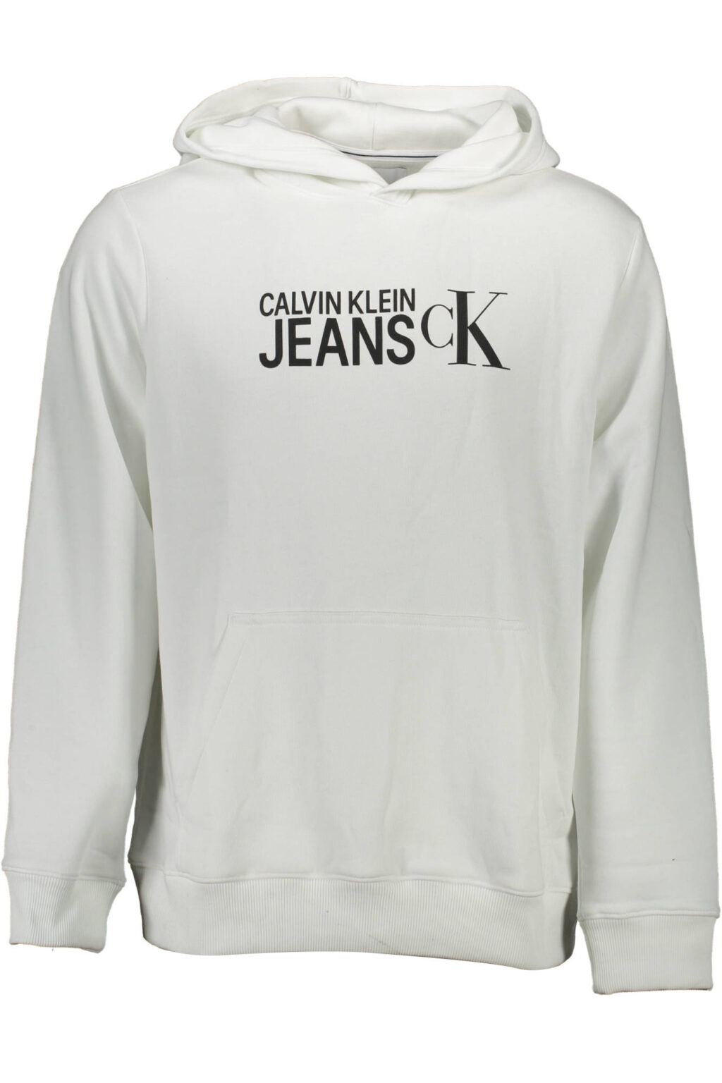 calvinkleinfelpasenzazipuomobianco_1 CALVIN KLEIN BALTAS VYRIŠKAS DŽEMPERIS BE UŽTRAUKTUKO