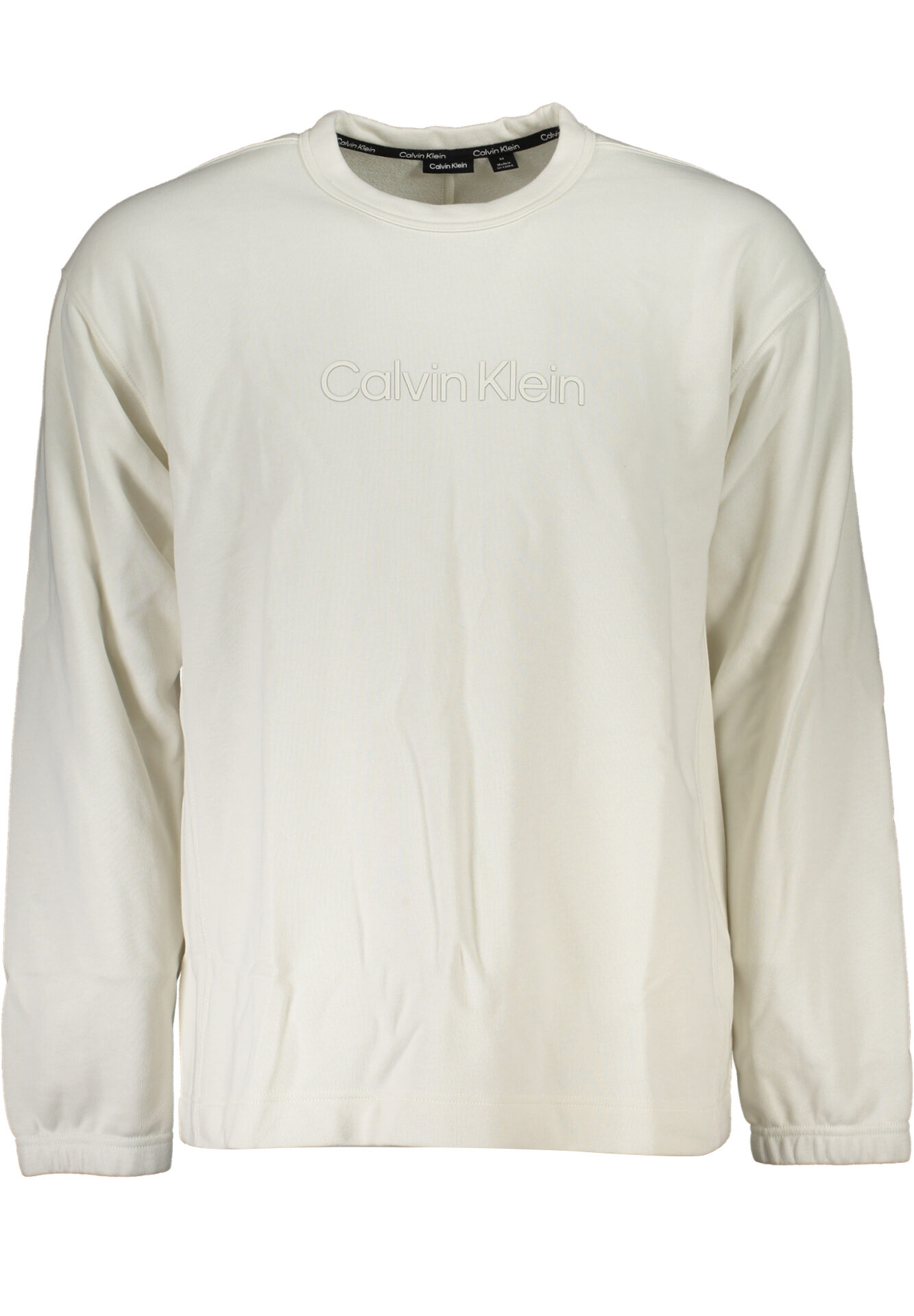 CALVIN KLEIN MEN'S WHITE ZIPLESS SWEATSHIRT