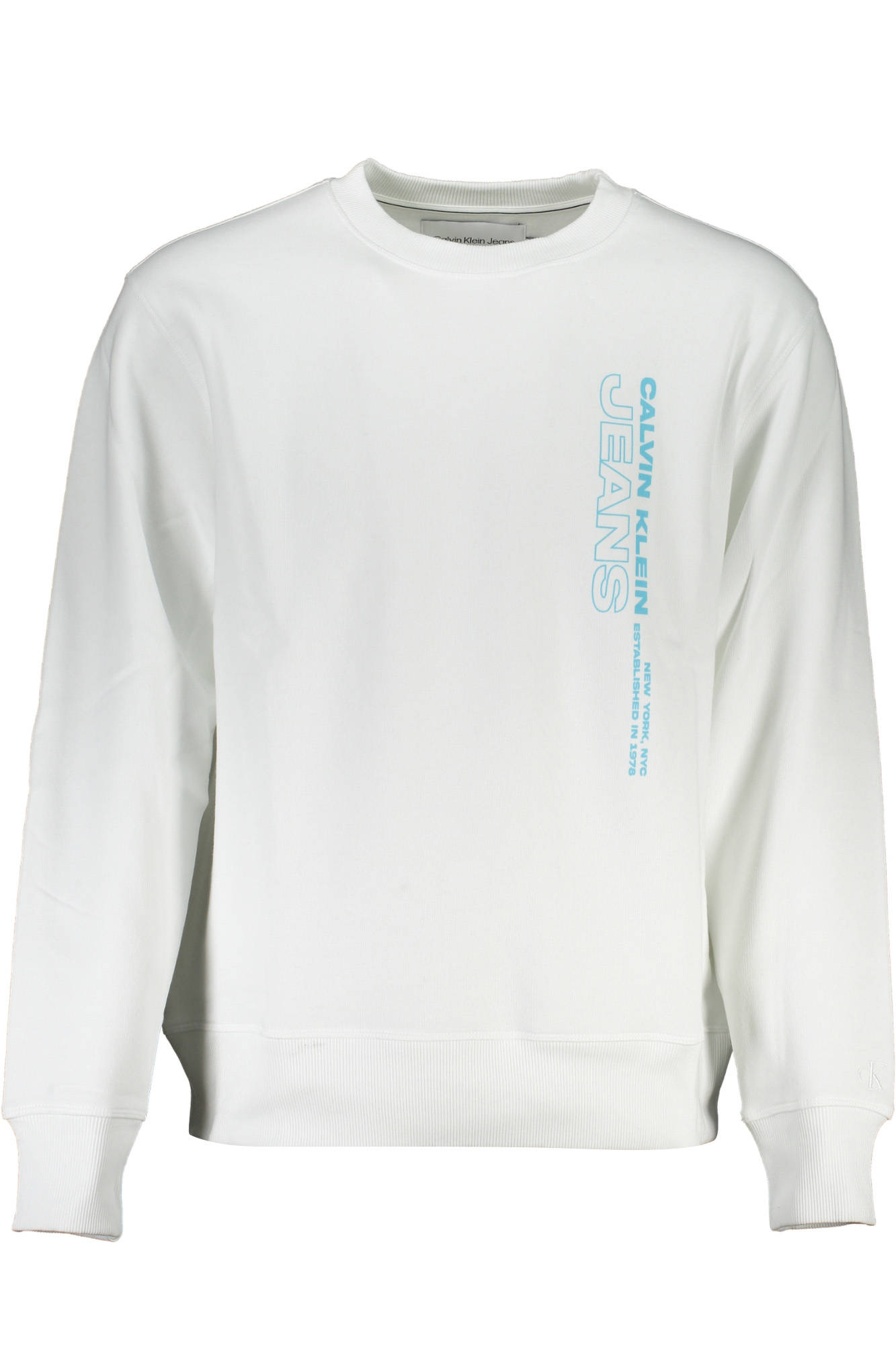 CALVIN KLEIN MEN'S WHITE ZIPLESS SWEATSHIRT CALVIN KLEIN MEN'S WHITE ZIPLESS SWEATSHIRT