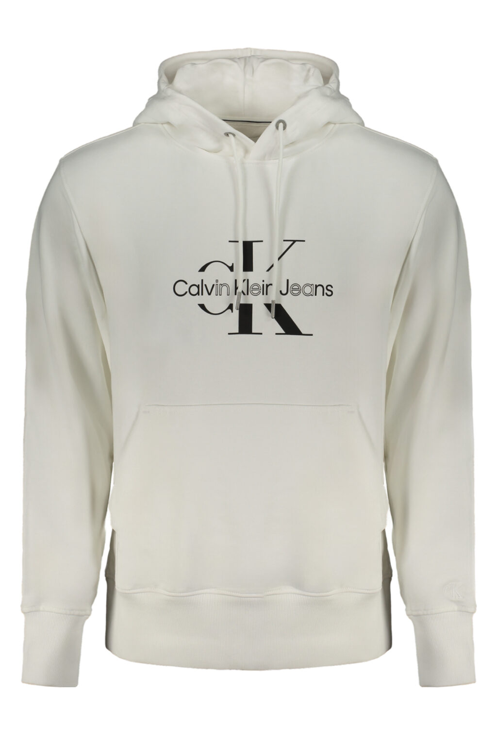 calvinkleinfelpasenzazipuomobianco_1 CALVIN KLEIN balti vyriški džemperiai be užtrauktuko