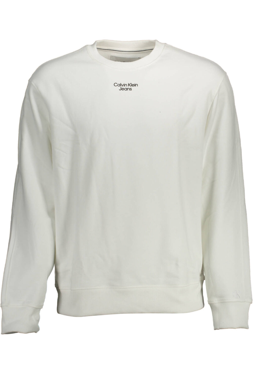 calvinkleinfelpasenzazipuomobianco_1 CALVIN KLEIN BALTAS VYRIŠKAS DŽEMPERIS BE UŽTRAUKTUKO
