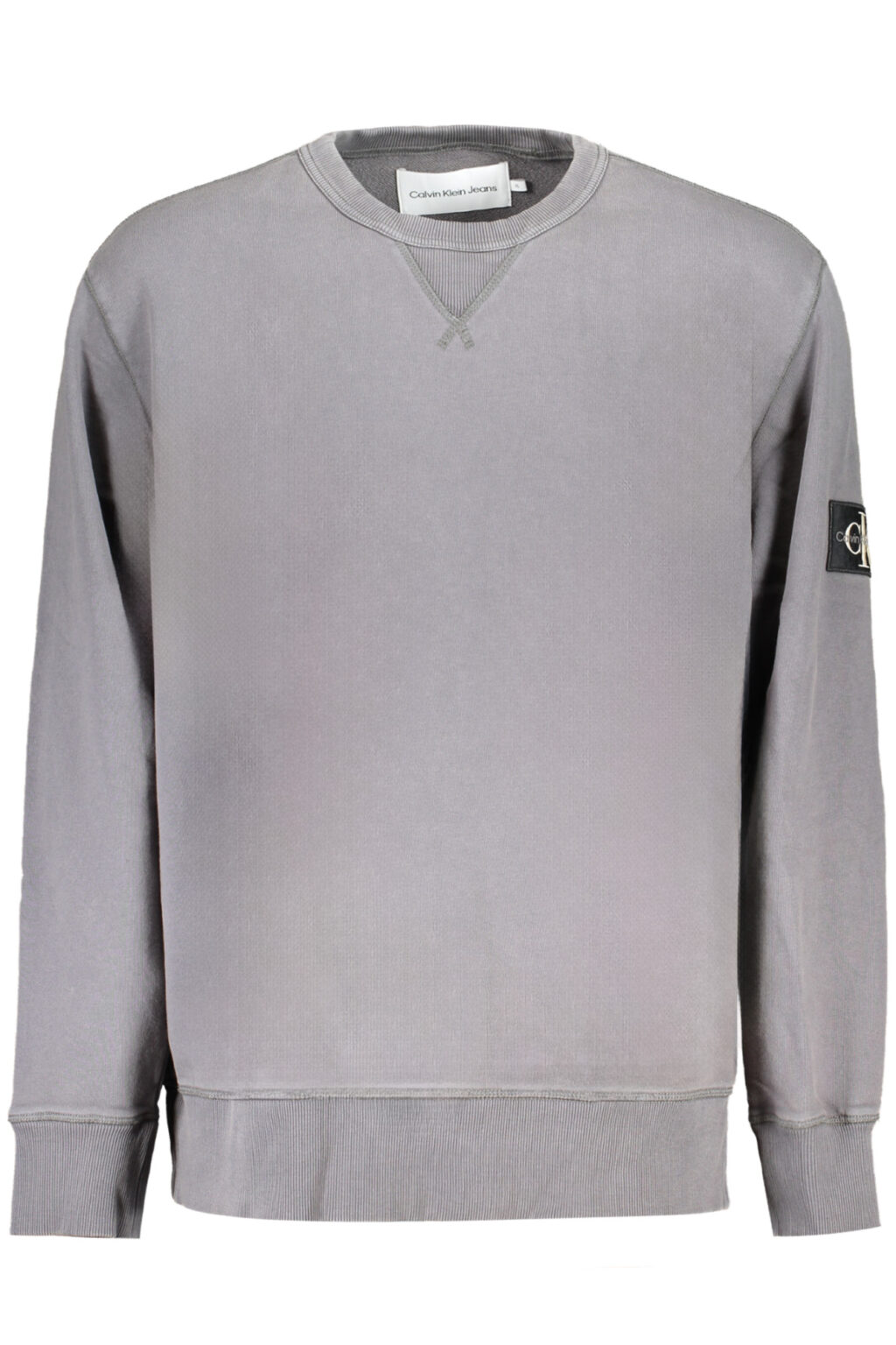 calvinkleinfelpasenzazipuomogrigio_1 CALVIN KLEIN pilkas vyriškas džemperis be užtrauktuko