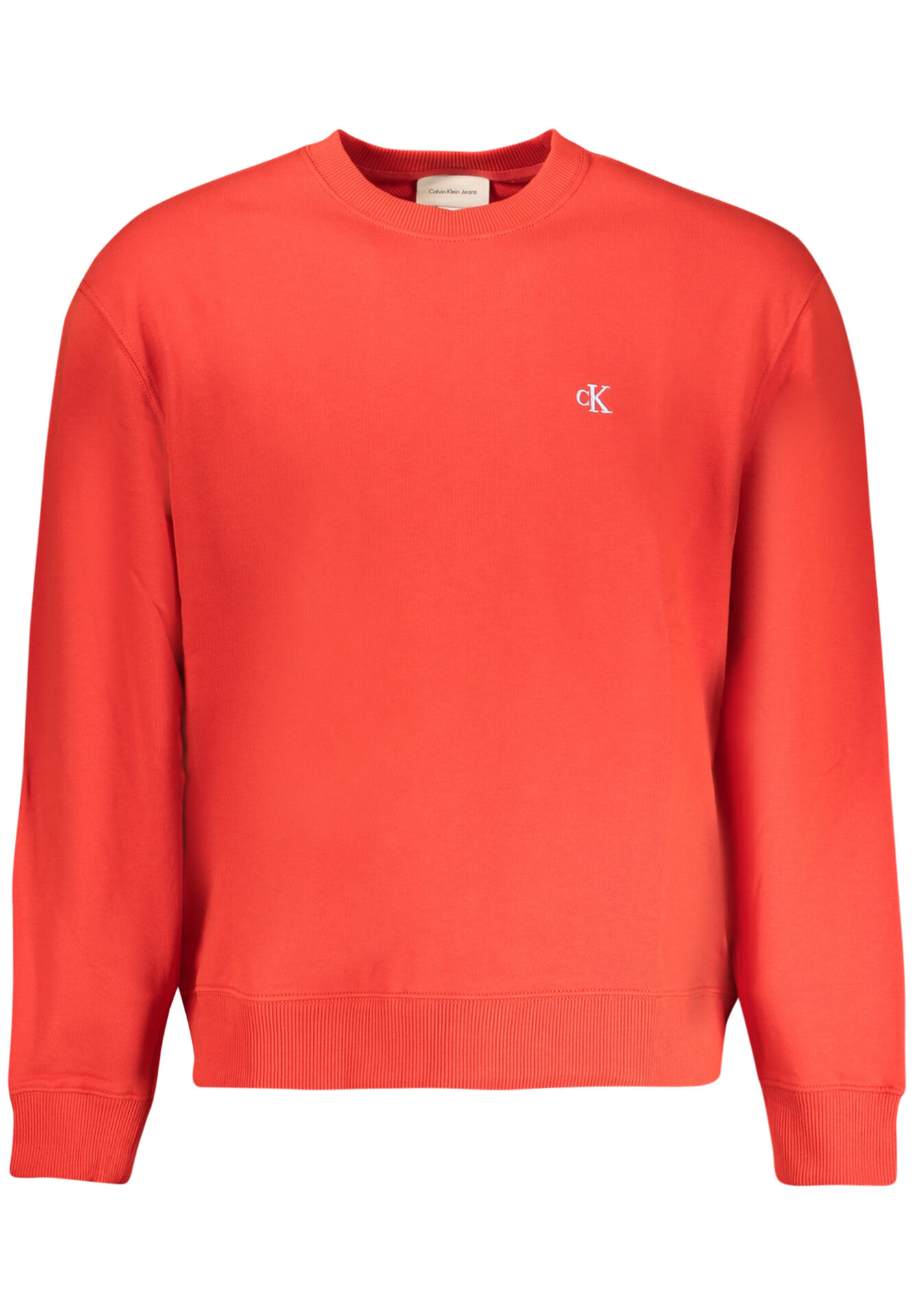 CALVIN KLEIN MEN'S RED ZIP-UP SWEATSHIRT