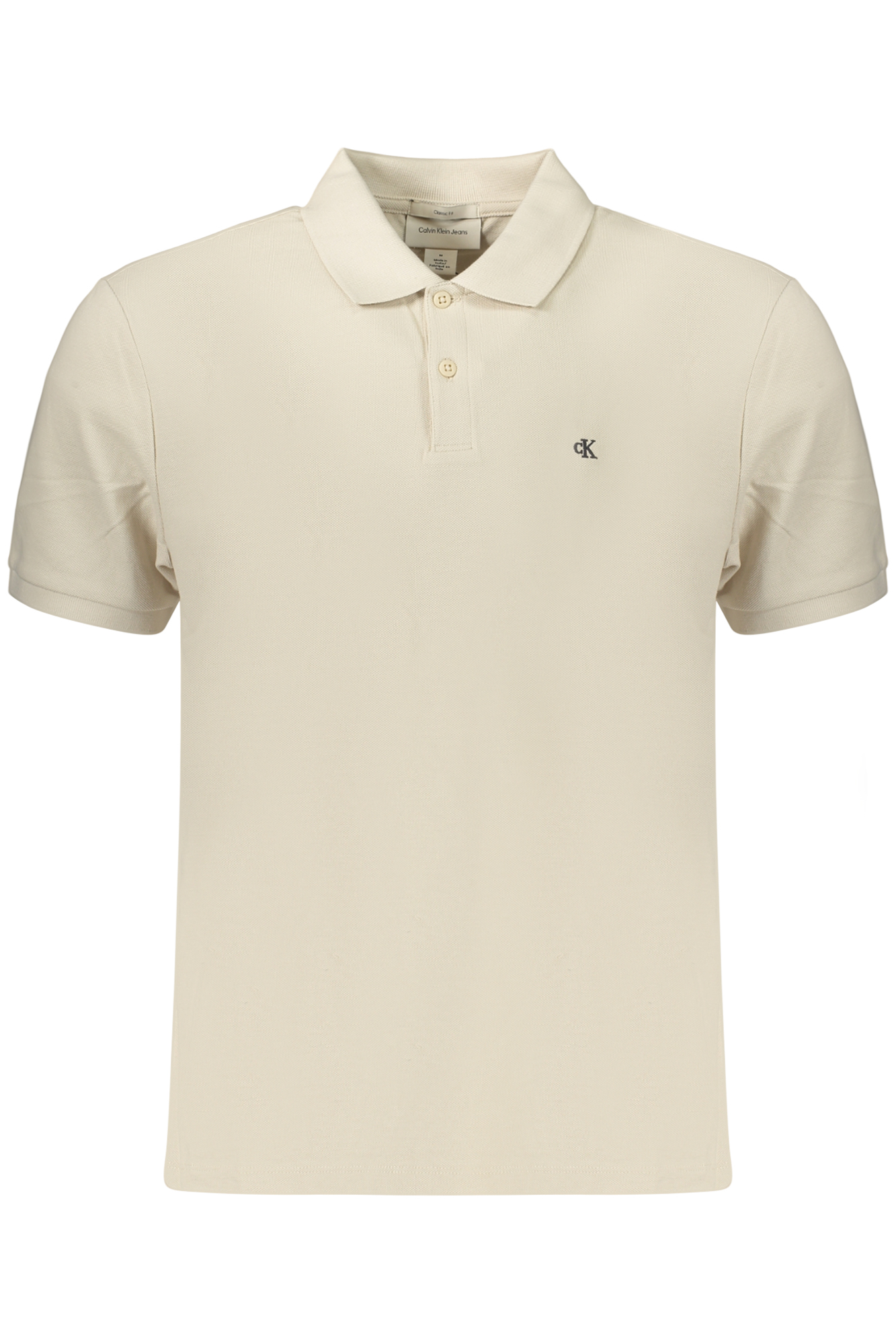 CALVIN KLEIN MEN'S SHORT-SLEEVE POLO SHIRT, BEIGE CALVIN KLEIN MEN'S SHORT-SLEEVE POLO SHIRT, BEIGE