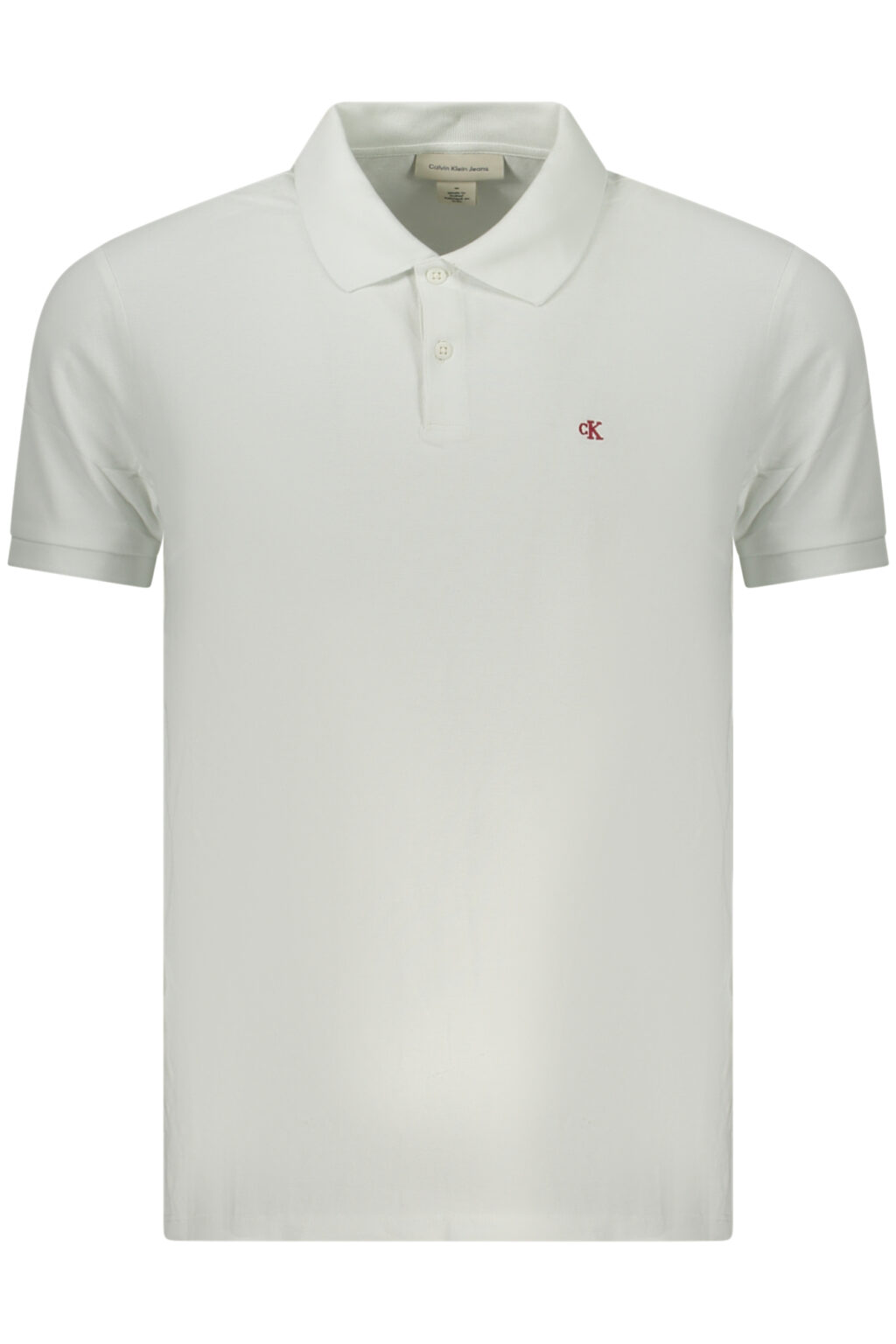 calvinkleinpolomanichecorteuomobianco_1 CALVIN KLEIN balti vyriški polo marškinėliai trumpomis rankovėmis