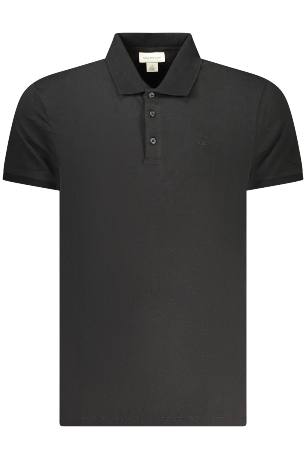calvinkleinpolomanichecorteuomonero_1 CALVIN KLEIN vyriški juodi polo marškinėliai trumpomis rankovėmis