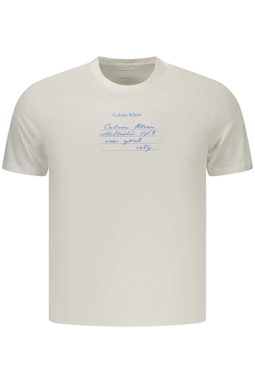 calvinkleint-shirtmanichecorteuomobianco_1 CALVIN KLEIN vyriški marškinėliai trumpomis rankovėmis, balti