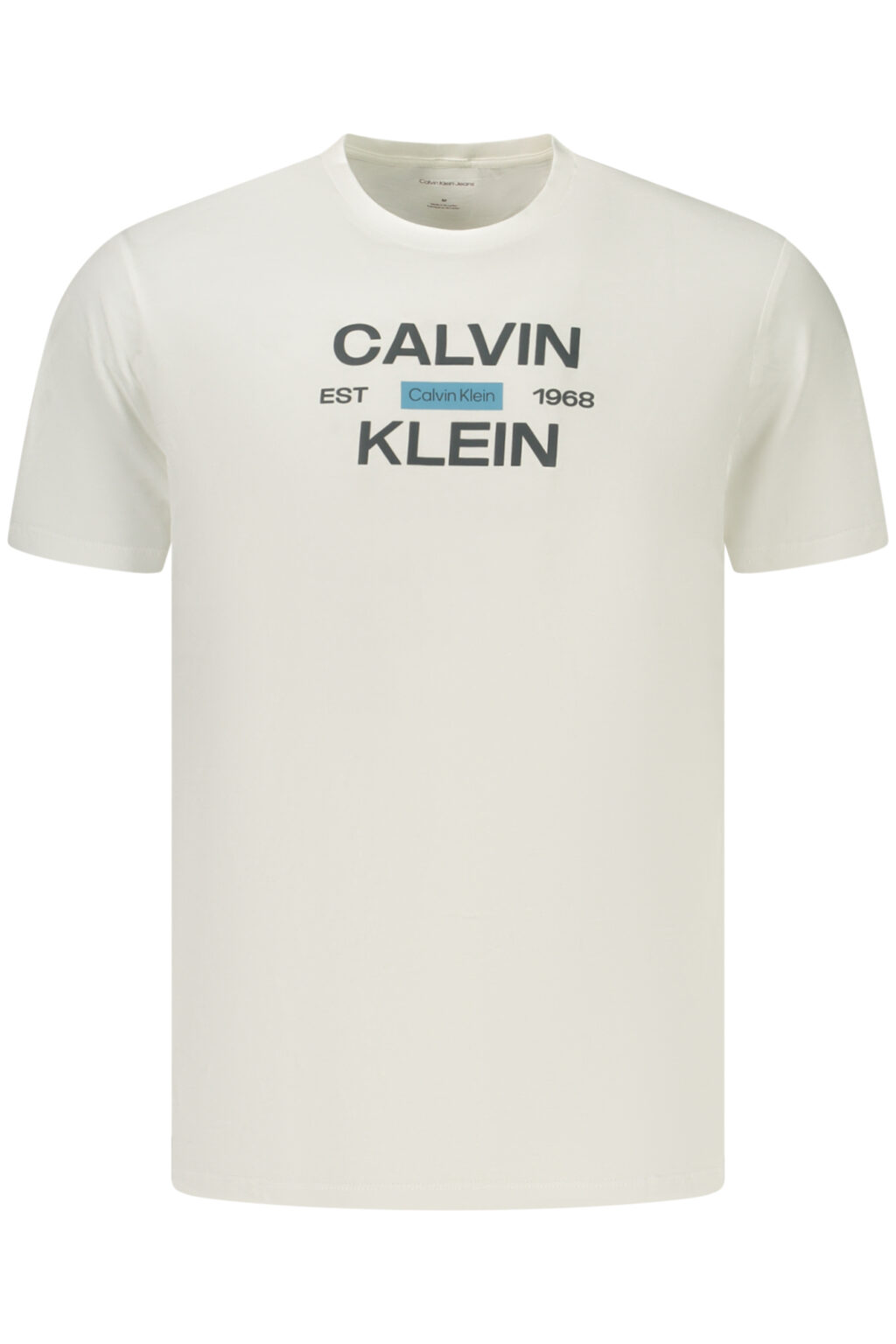 calvinkleint-shirtmanichecorteuomobianco_1 CALVIN KLEIN vyriški marškinėliai trumpomis rankovėmis, balti