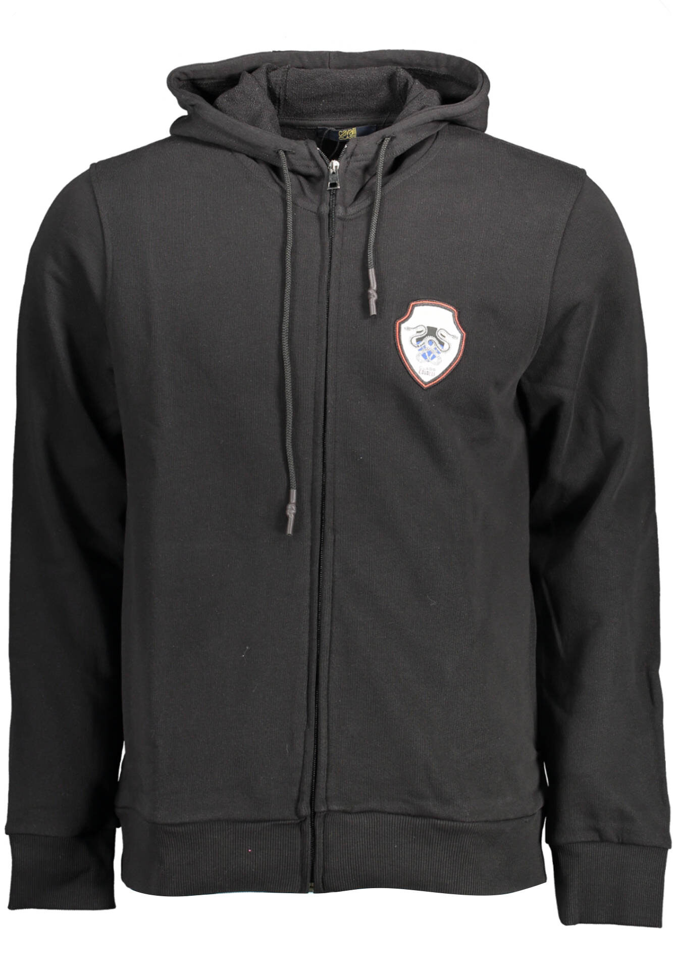CAVALLI CLASS MEN'S ZIP-UP SWEATSHIRT BLACK