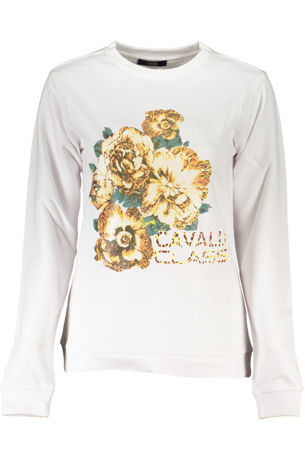 cavalliclassfelpasenzazipdonnabianco_1 CAVALLI CLASS baltas moteriškas džemperis