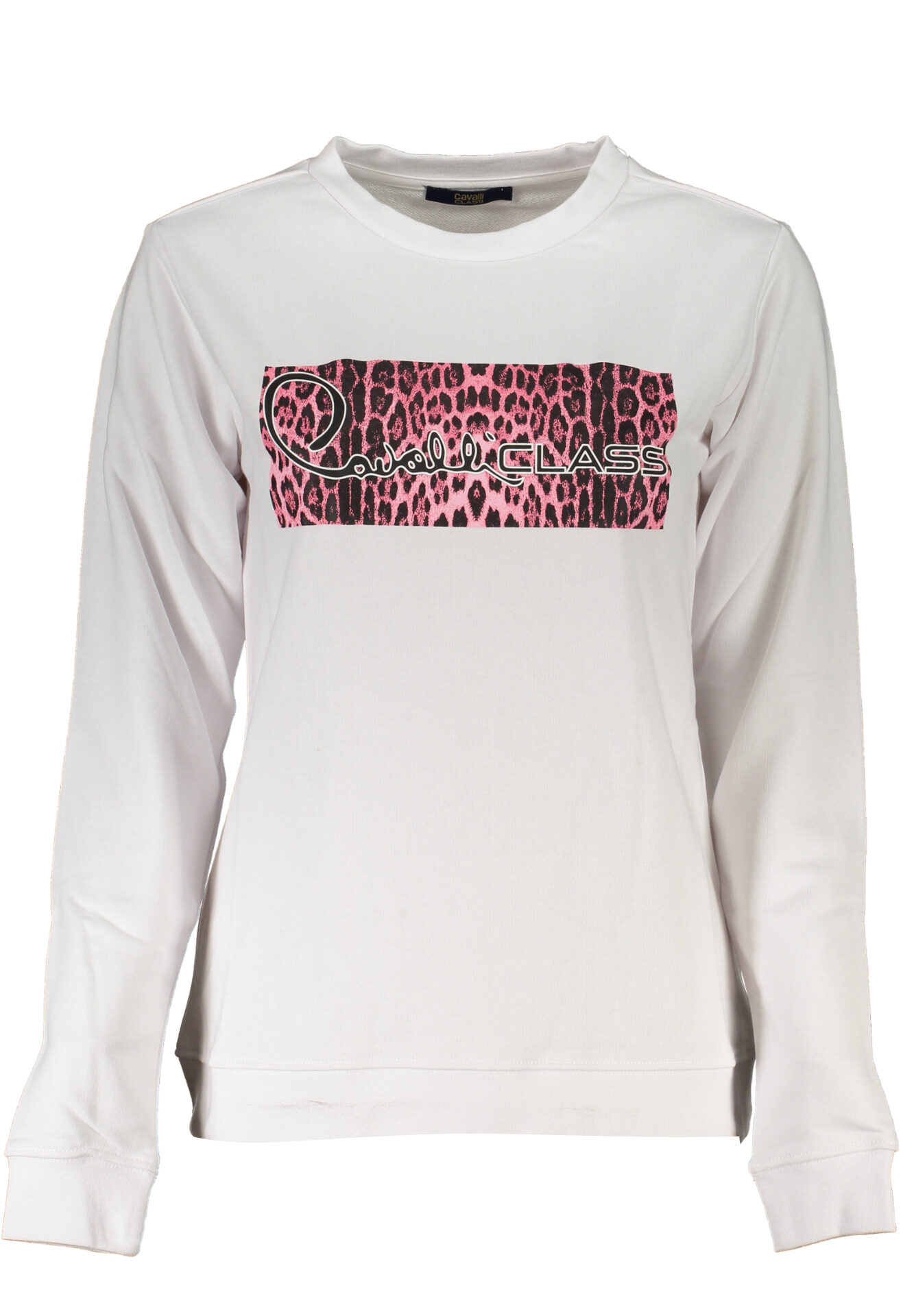 CAVALLI CLASS WOMEN'S WHITE SWEATSHIRT WITHOUT ZIP