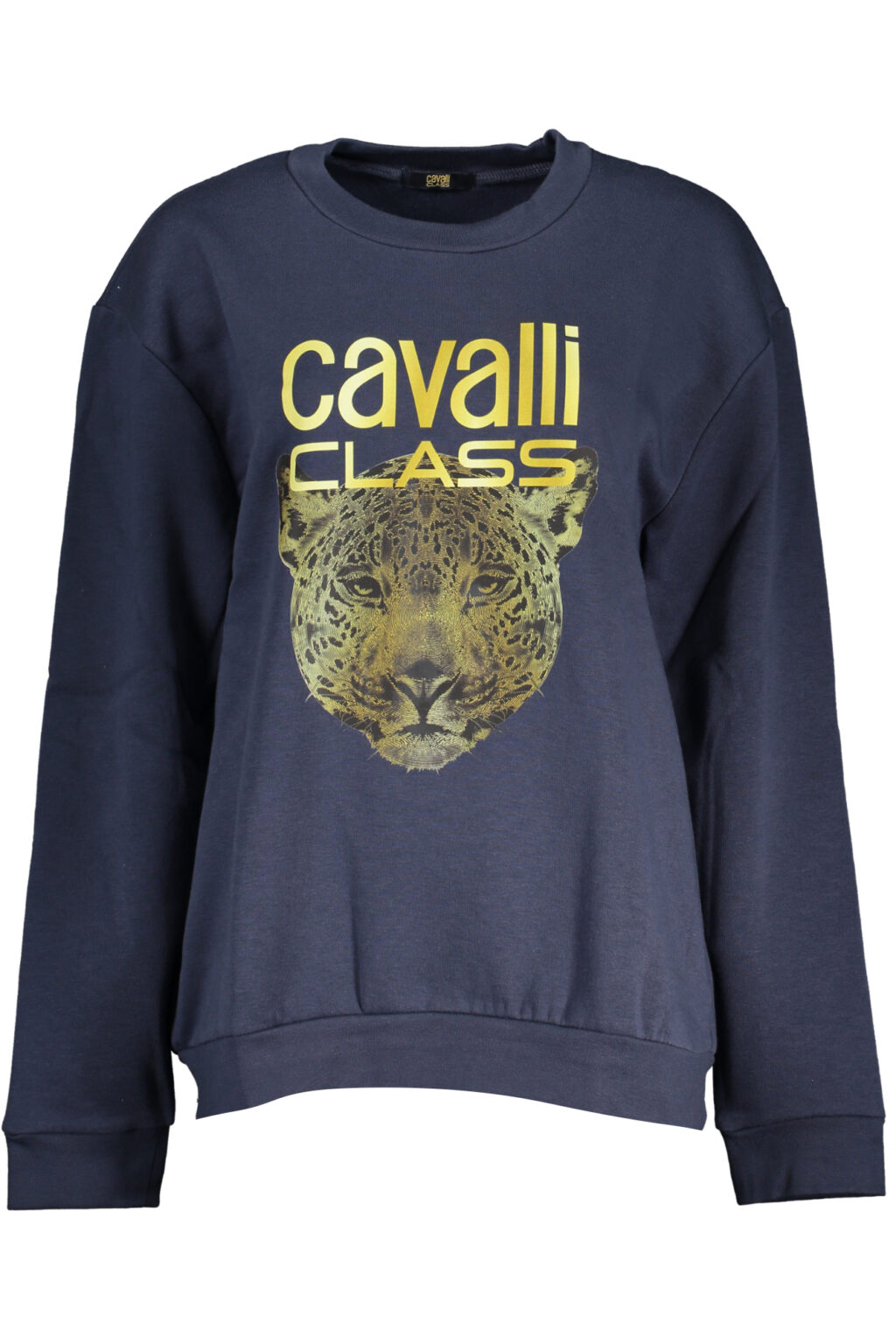 cavalliclassfelpasenzazipdonnablu_1 CAVALLI CLASS mėlynas moteriškas džemperis be užtrauktuko