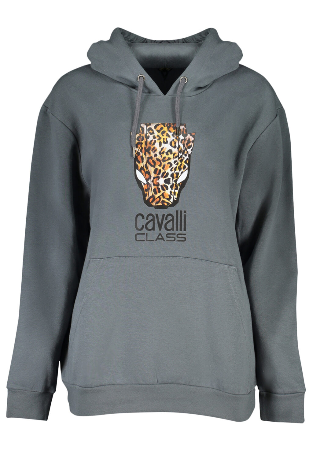 cavalliclassfelpasenzazipdonnagrigio_1 CAVALLI CLASS pilkas moteriškas džemperis be užtrauktuko