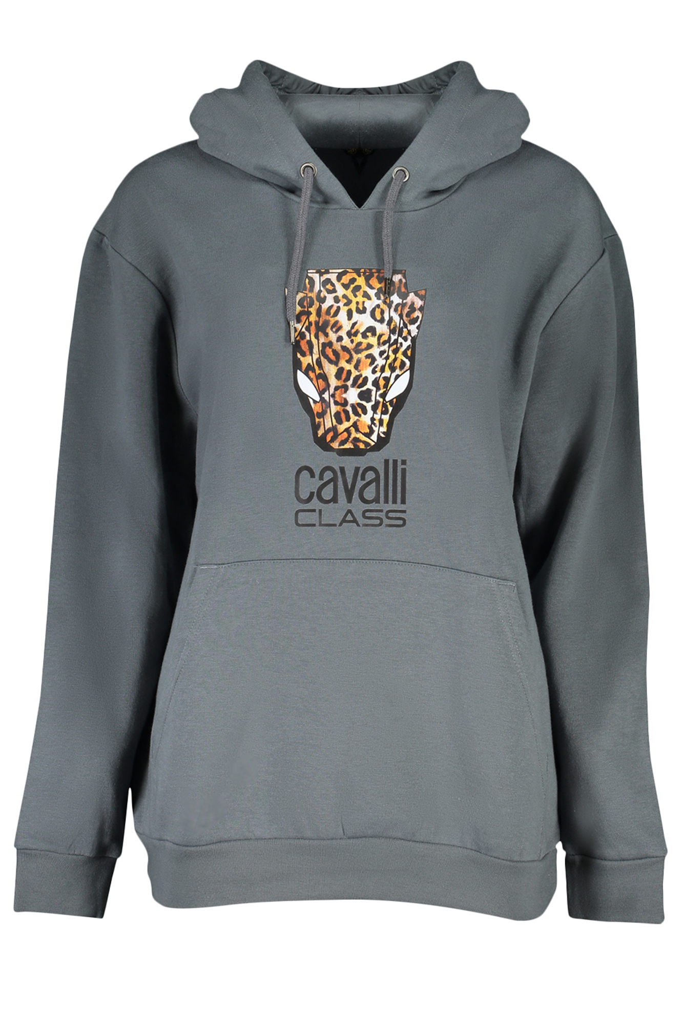 CAVALLI CLASS pilkas moteriškas džemperis be užtrauktuko CAVALLI CLASS pilkas moteriškas džemperis be užtrauktuko