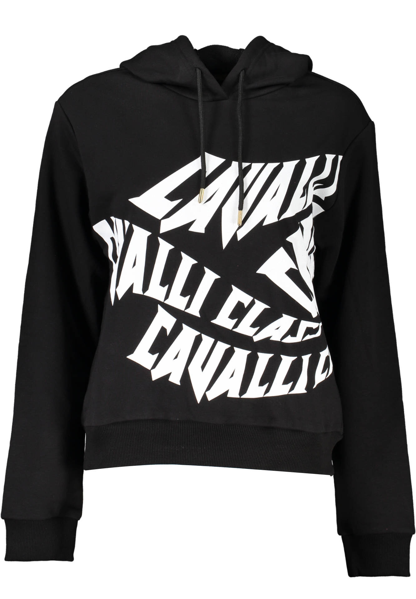 CAVALLI CLASS BLACK SWEATSHIRT WITHOUT ZIP