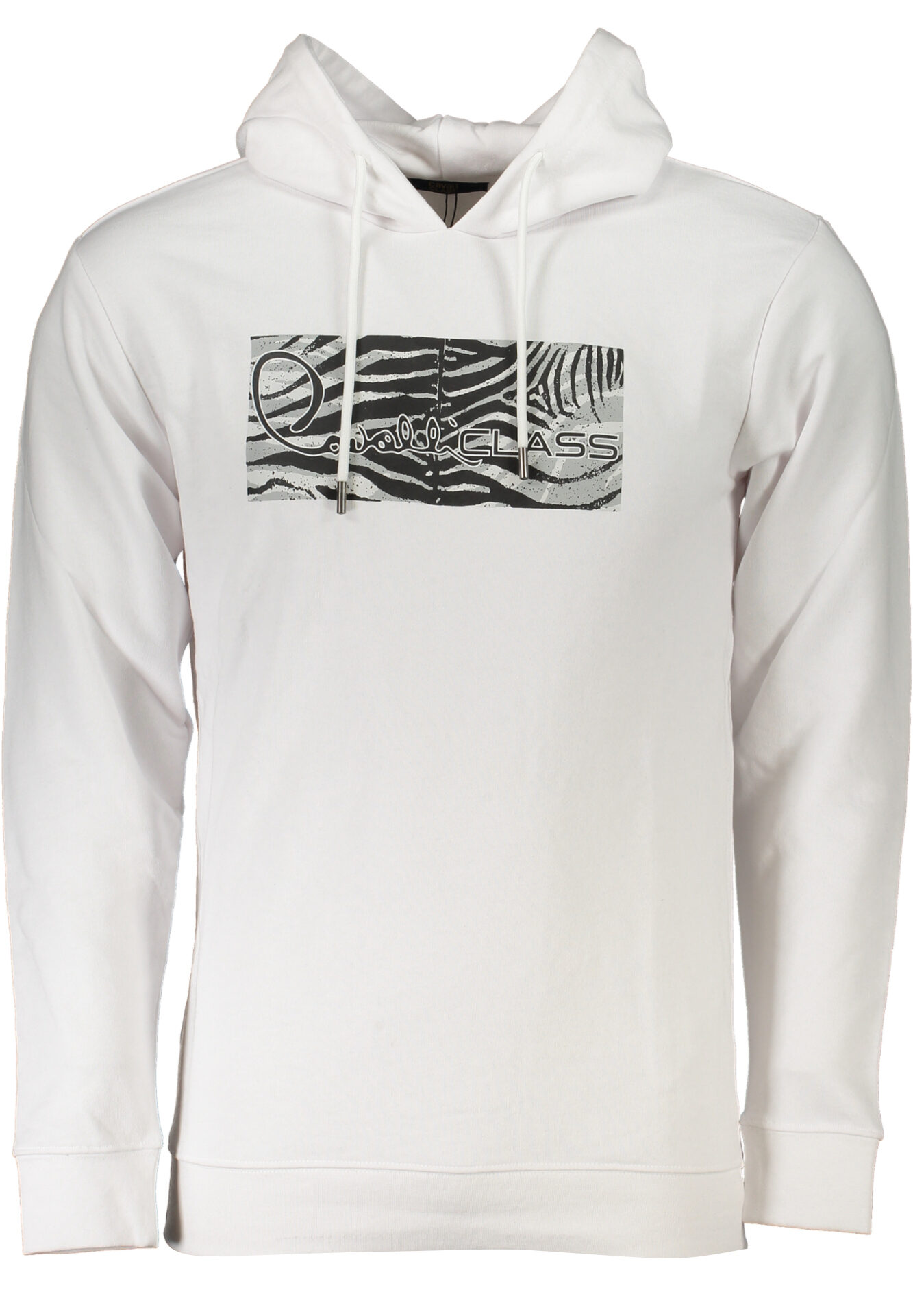 CAVALLI CLASS MEN'S WHITE ZIPLESS SWEATSHIRT