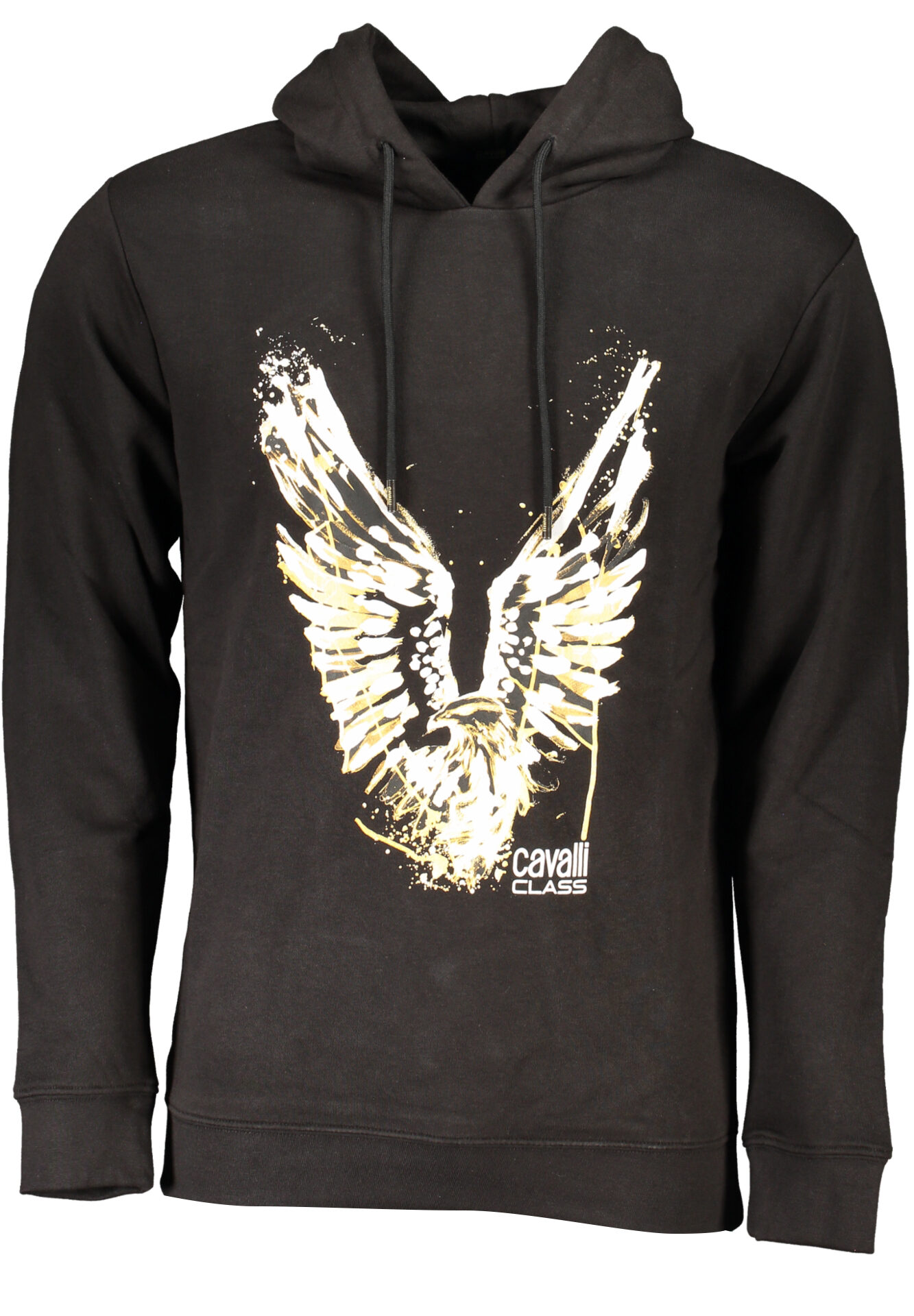 CAVALLI CLASS MEN'S BLACK ZIP-OUT SWEATSHIRT