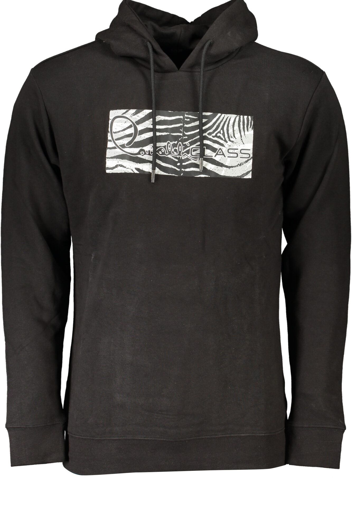 CAVALLI CLASS MEN'S BLACK ZIP-OUT SWEATSHIRT