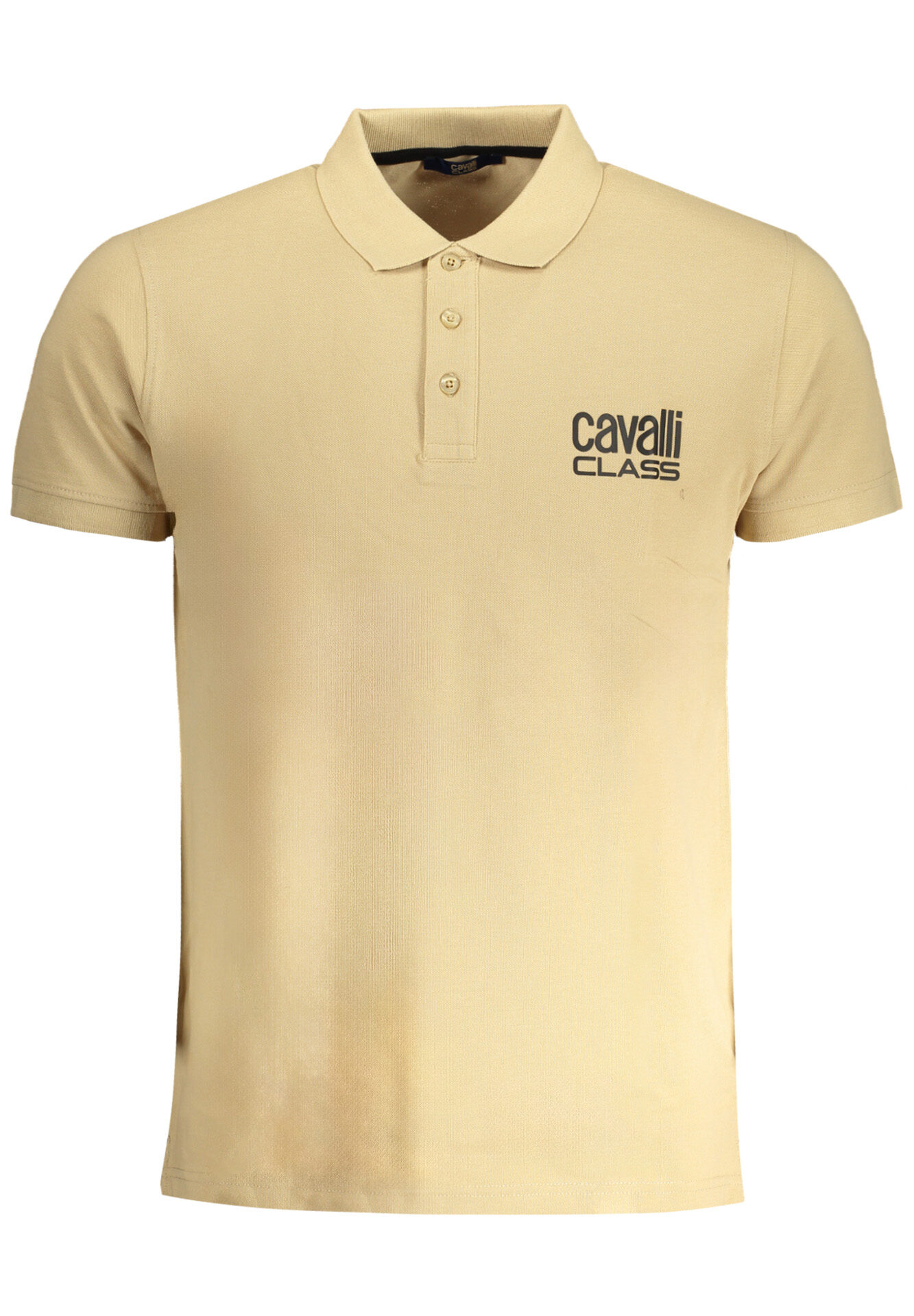CAVALLI CLASS MEN'S SHORT SLEEVED POLO SHIRT BEIGE