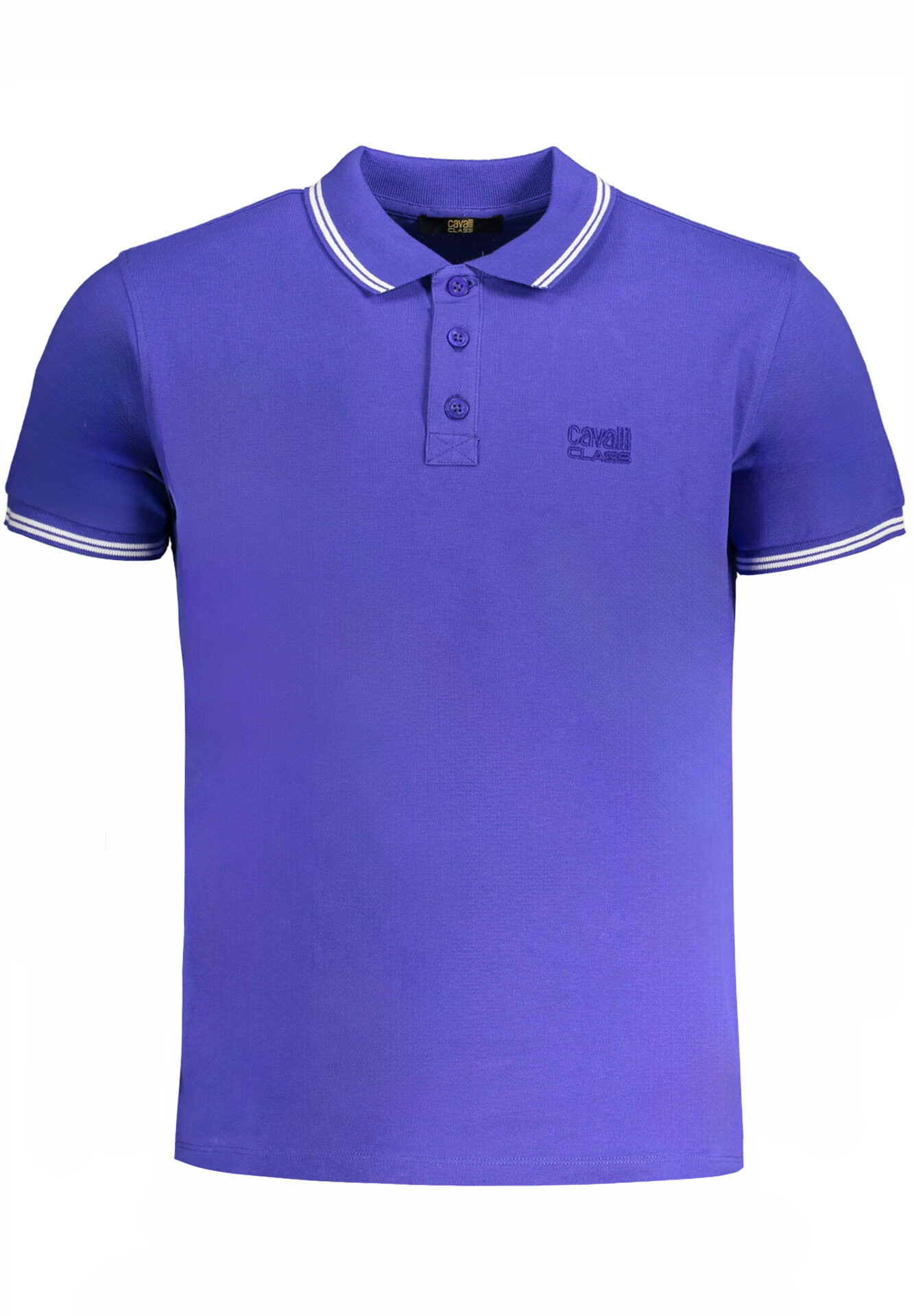 CAVALLI CLASS MEN'S SHORT SLEEVED POLO SHIRT BLUE