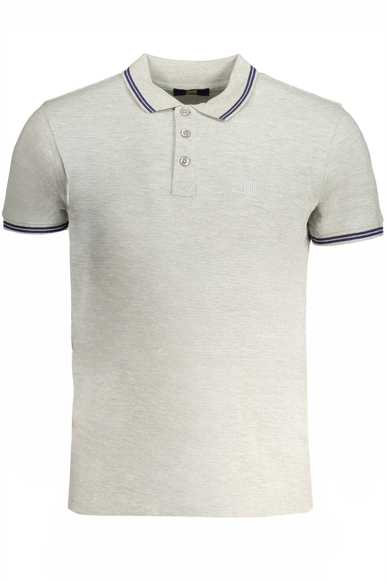CAVALLI CLASS MEN'S GRAY SHORT SLEEVED POLO SHIRT CAVALLI CLASS MEN'S GRAY SHORT SLEEVED POLO SHIRT