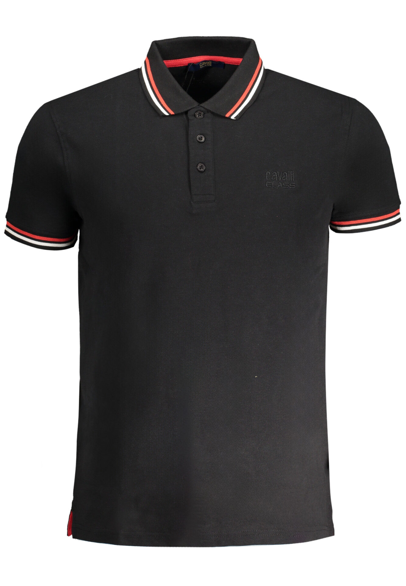 CAVALLI CLASS MEN'S SHORT SLEEVED POLO SHIRT BLACK