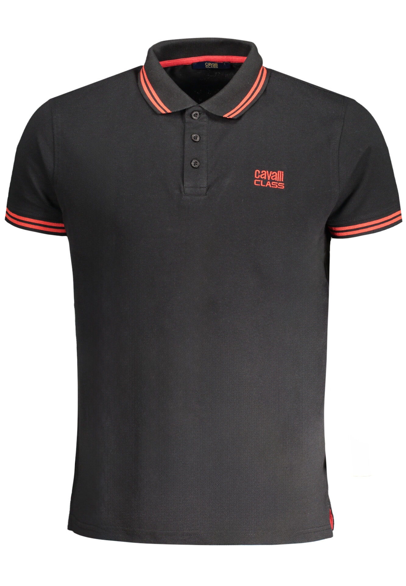 CAVALLI CLASS MEN'S SHORT SLEEVED POLO SHIRT BLACK