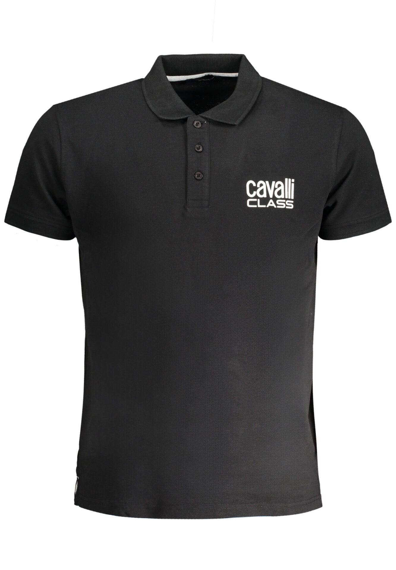 CAVALLI CLASS MEN'S SHORT SLEEVED POLO SHIRT BLACK