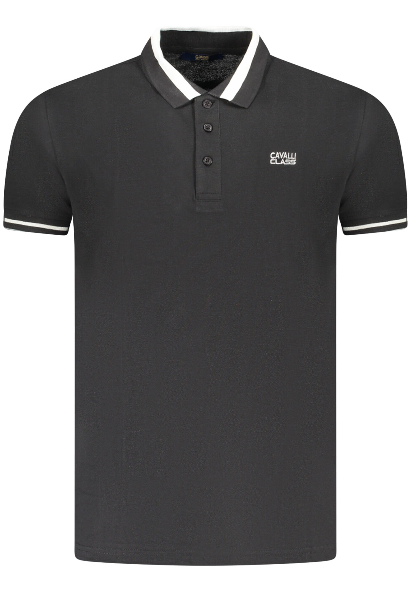 CAVALLI CLASS POLO SHORT SLEEVE MEN BLACK