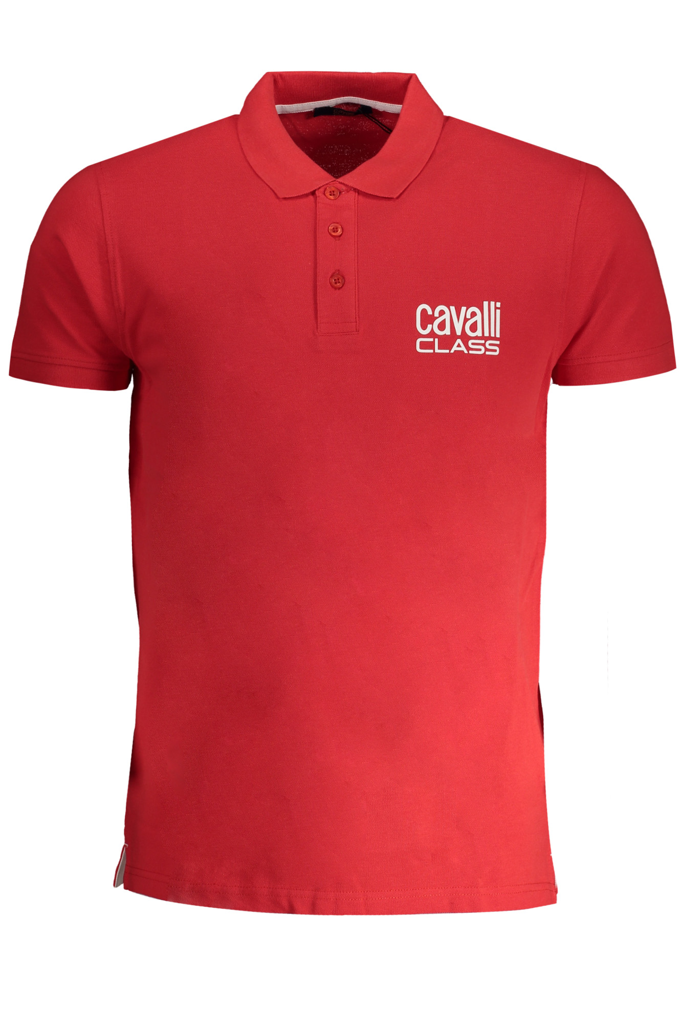CAVALLI CLASS raudoni vyriški polo marškinėliai trumpomis rankovėmis CAVALLI CLASS raudoni vyriški polo marškinėliai trumpomis rankovėmis
