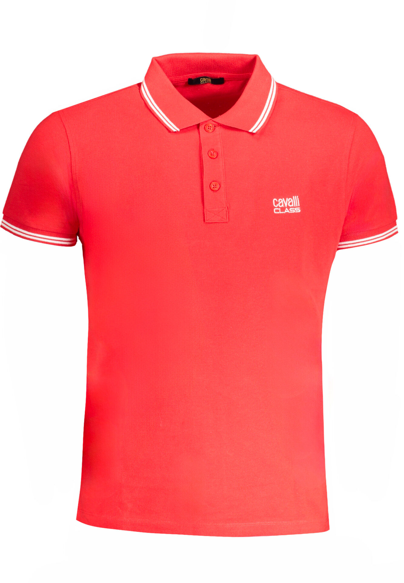 CAVALLI CLASS MEN'S SHORT SLEEVED POLO SHIRT RED