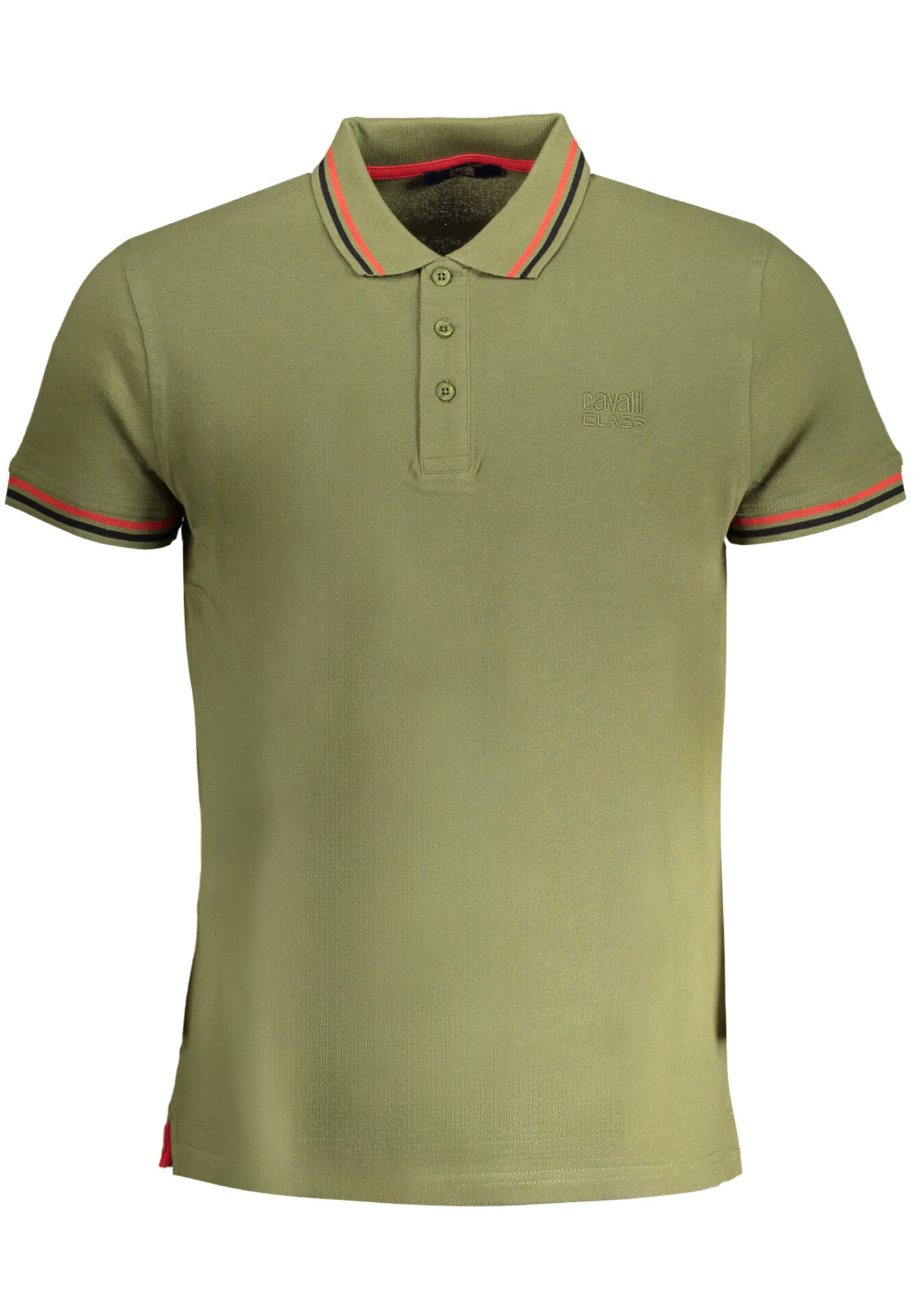 CAVALLI CLASS MEN'S GREEN SHORT SLEEVED POLO SHIRT
